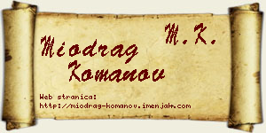 Miodrag Komanov vizit kartica